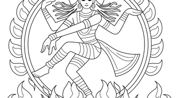 Shiva Nataraja Colouring Page | Free Colouring Book for Children