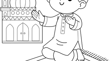 Namaz Prayer Colouring Page | Free Colouring Book for Children