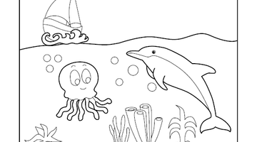 Under the Sea Coloring Picture | Free Colouring Book for Children