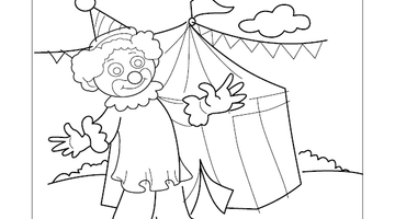 Circus Clown Coloring Page | Free Colouring Book for Children