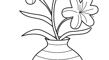 Flower Pot Colouring Page | Free Colouring Book for Children