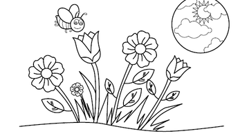 Garden Colouring Picture | Free Colouring Book for Children