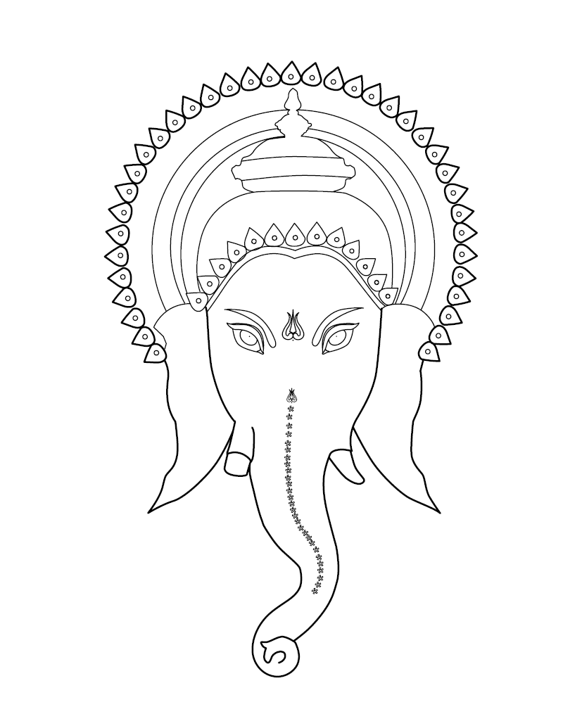 Lord Ganesha Face Illustration With Om Symbol, Lord Drawing, Face Drawing,  Symbol Drawing PNG and Vector with Transparent Background for Free Download
