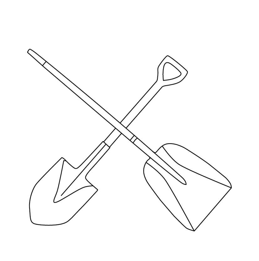 SHOVELS / SPADES COLOURING PICTURE | Free Colouring Book for Children ...