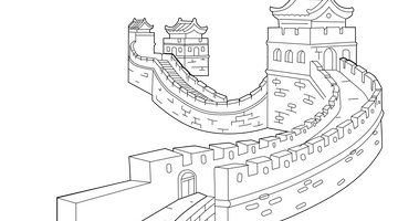 The Great China Wall Colouring Image | Free Colouring Book for Children