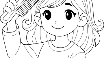 Hair Hygiene Colouring Page | Free Colouring Book for Children