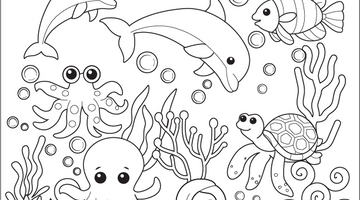 Ocean Life Colouring Page | Free Colouring Book for Children