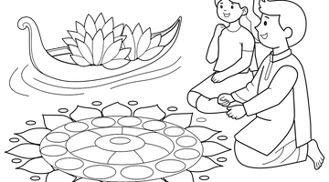 Onam Celebration Colouring Page | Free Colouring Book for Children