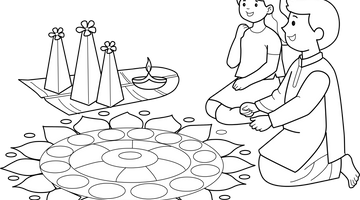 Onam Celebration Colouring Page | Free Colouring Book for Children