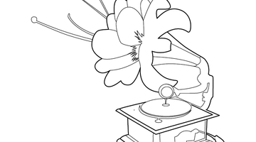 GRAMOPHONE COLOURING PICTURE | Free Colouring Book for Children