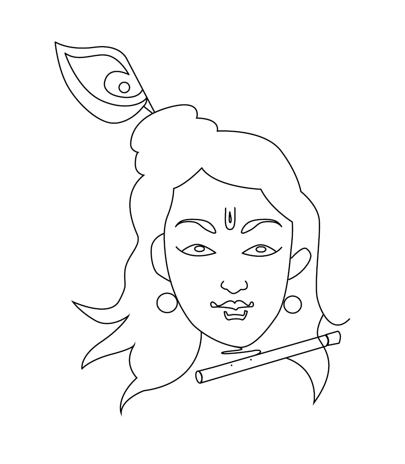 Lord Krishna Drawing on A4 Drawing Sheet. - Etsy