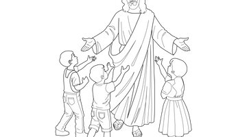 Jesus and Children Colouring Page | Free Colouring Book for Children