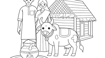 Pongal Festival Colouring Page | Free Colouring Book for Children