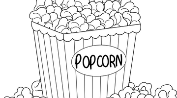 Popcorn Colouring Page for Children | Free Colouring Book for Children