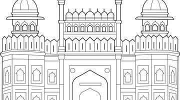 Printable Red Fort Colouring Page | Free Colouring Book for Children