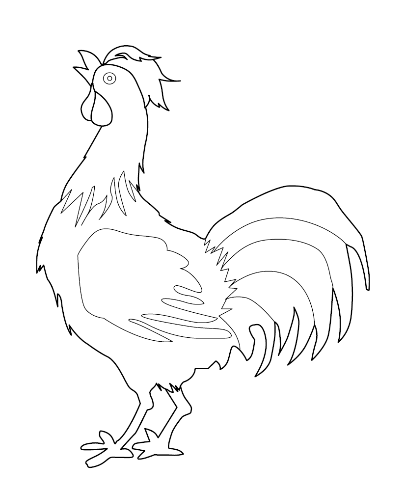 HEN COLOURING PAGE/ ROOSTER COLOURING PICTURE | Free Colouring Book fo ...