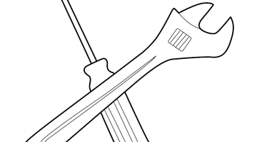 SCREWDRIVER/WRENCH COLOURING IMAGE | Free Colouring Book for Children