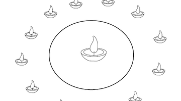 Diya Colouring Image | Free Colouring Book for Children