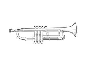 TRUMPET COLOURING IMAGE | Free Colouring Book for Children