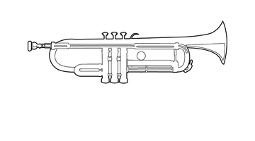 TRUMPET COLOURING IMAGE | Free Colouring Book for Children
