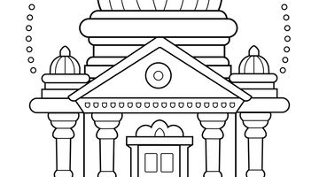 Hindu Temple Colouring Page | Free Colouring Book for Children