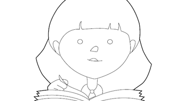 Girl Reading Book Colouring Picture | Free Colouring Book for Children
