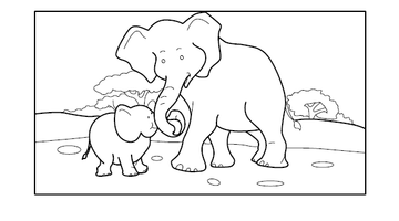 Elephant Colouring Image | Free Colouring Book for Children