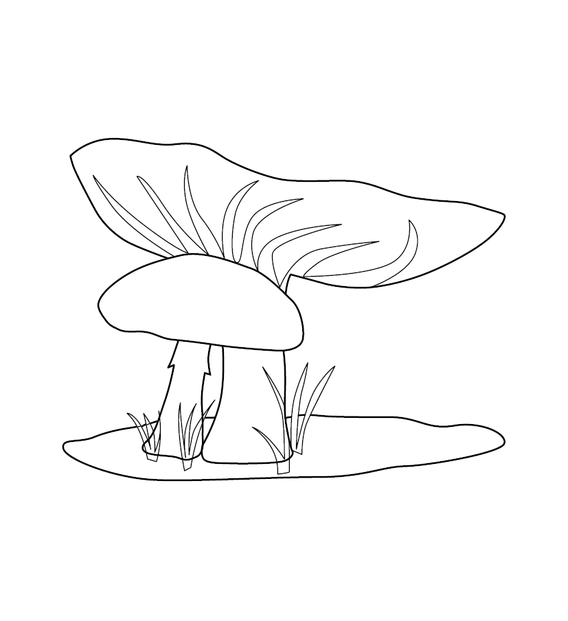 Mushroom, children drawing stock vector. Illustration of outline - 241098862