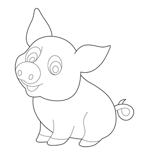 PIG COLOURING PICTURE FOR KIDS | Free Colouring Book for Children