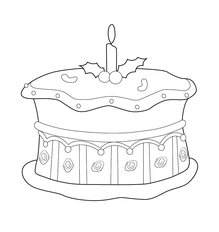 Birthday Cake Coloring Page Clipart Cupcake Colouring - Cake Birthday  Kartun - Free Transparent PNG Clipart Images Download