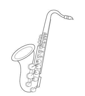 SAXOPHONE COLOURING PICTURE | Free Colouring Book for Children