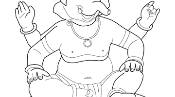 Lord Ganesha Colouring Image | Free Colouring Book for Children