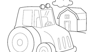 Tractor Coloring Image | Free Colouring Book for Children