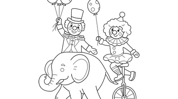 Printable Circus Parade Colouring Page| Free Colouring Book for Children