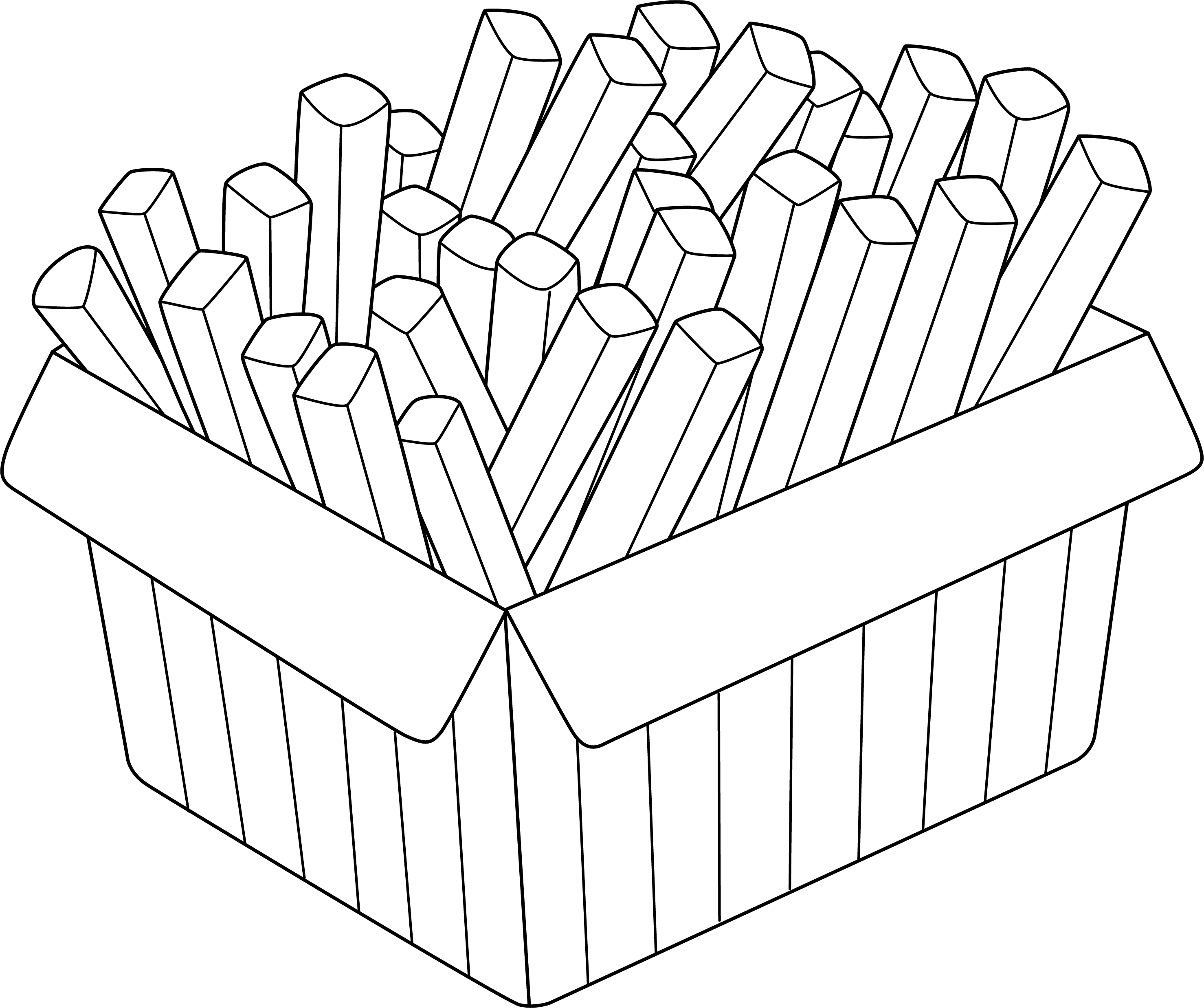 French Fries Colouring Page for Kids  Free Colouring Book for