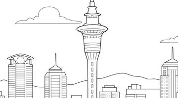 Auckland Sky Tower Colouring Page 