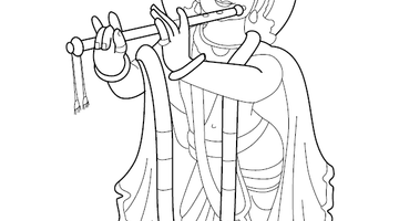 Lord Krishna Colouring Image | Free Colouring Book for Children