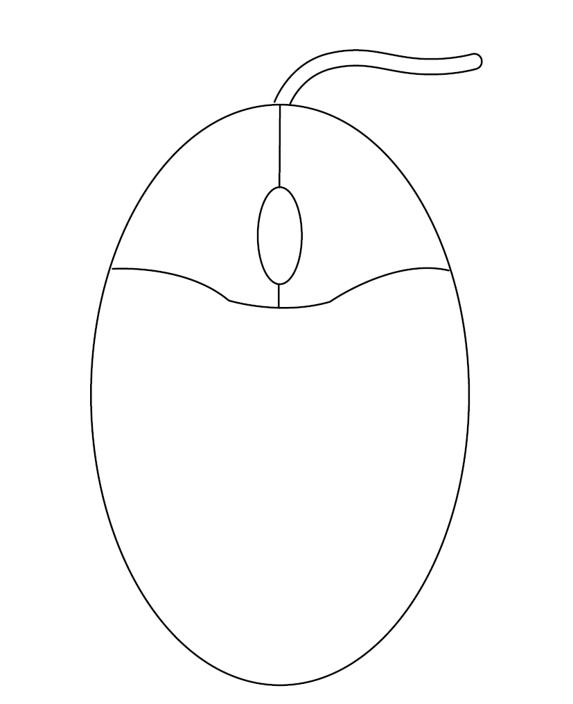 Computer Mouse Coloring Page - Drawing - Free Transparent PNG Download -  PNGkey