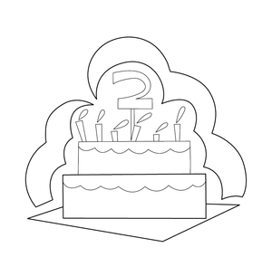 FREE COLOURING PAGE OF BIRTHDAY CAKE | Free Colouring Book for Children