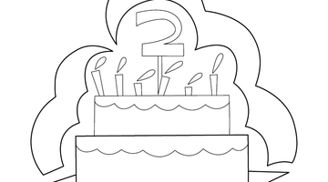 FREE COLOURING PAGE OF BIRTHDAY CAKE | Free Colouring Book for Children