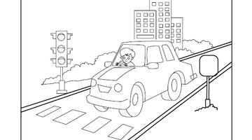 Traffic Signal Colouring Image | Free Colouring Book for Children