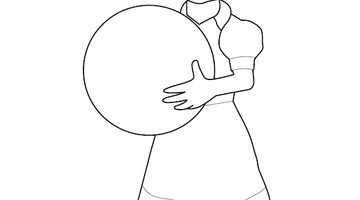 Girl Playing with Ball Image | Free Colouring Book for Children