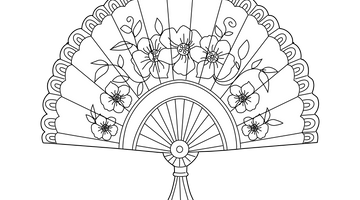 Chinese Hand Fan Colouring Page | Free Colouring Book for Children