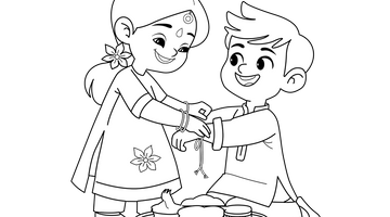 Raksha Bandhan Colouring Page | Free Colouring Book for Children