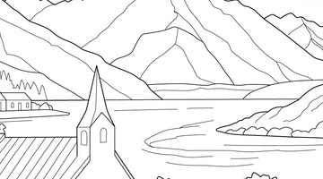 Lake Tekapo Colouring Page