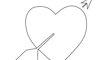 Heart and Arrow Colouring Picture | Free Colouring Book for Children