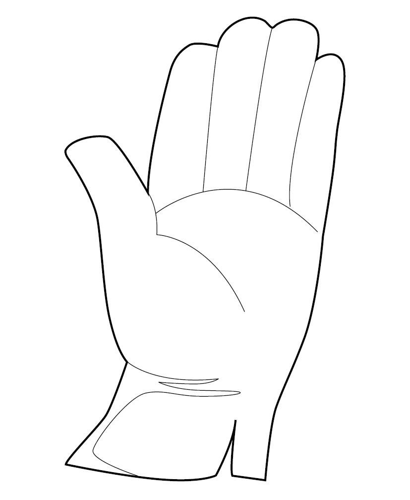 kids hand clipart black and white