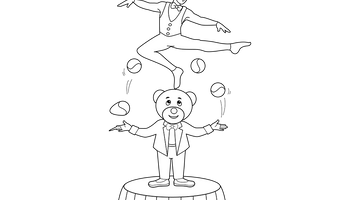 Circus Performers Colouring Page | Free Colouring Book for Children