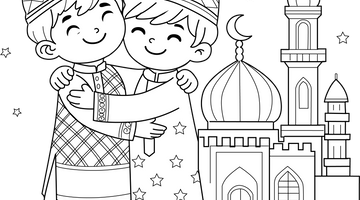 Eid Celebration Colouring Page | Free Colouring Book for Children