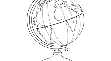 Globe Colouring Page | Free Colouring Book for Children